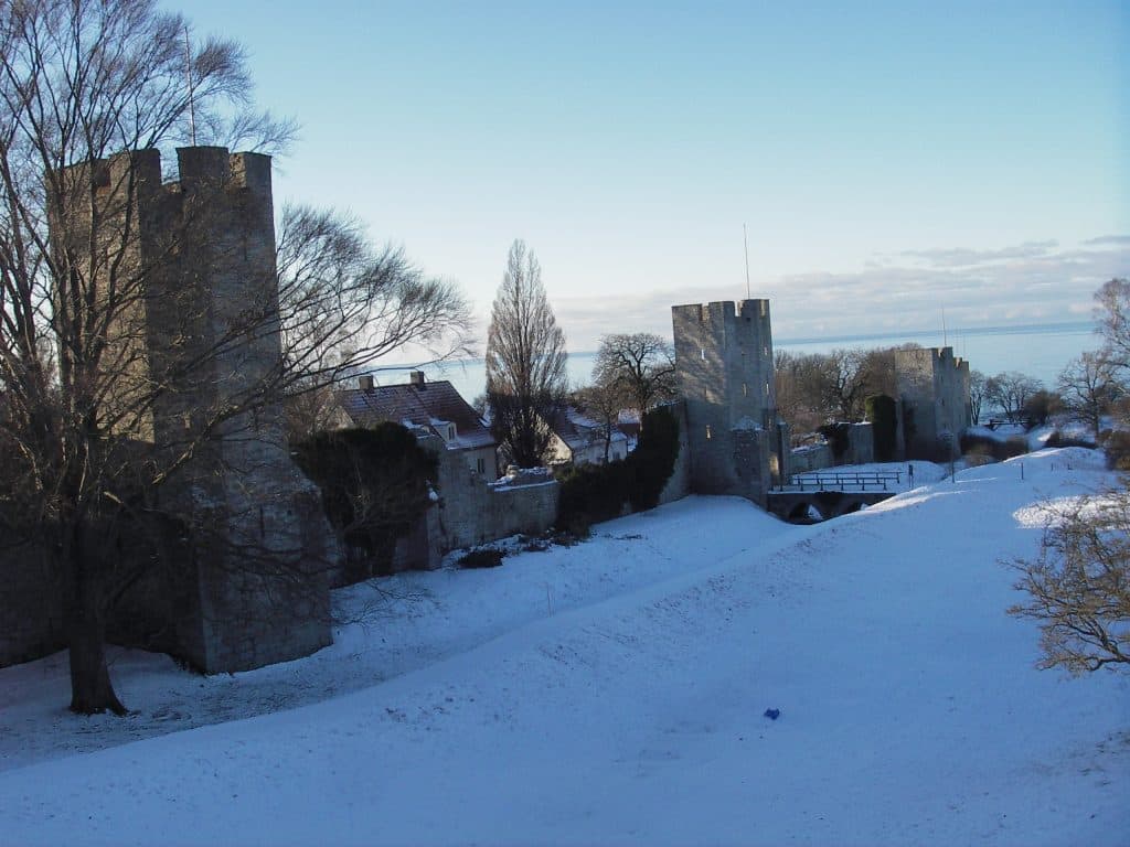 Vinter Visby, promenad ringmuren runt 012